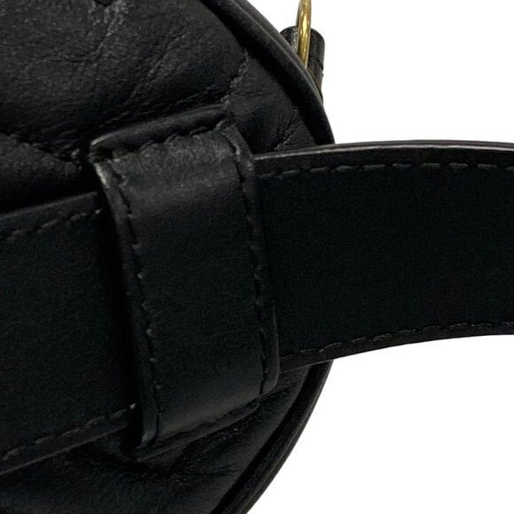 Auth GUCCI GG Marmont 476434 Black Leather Bum Bag - Picture 12 of 16
